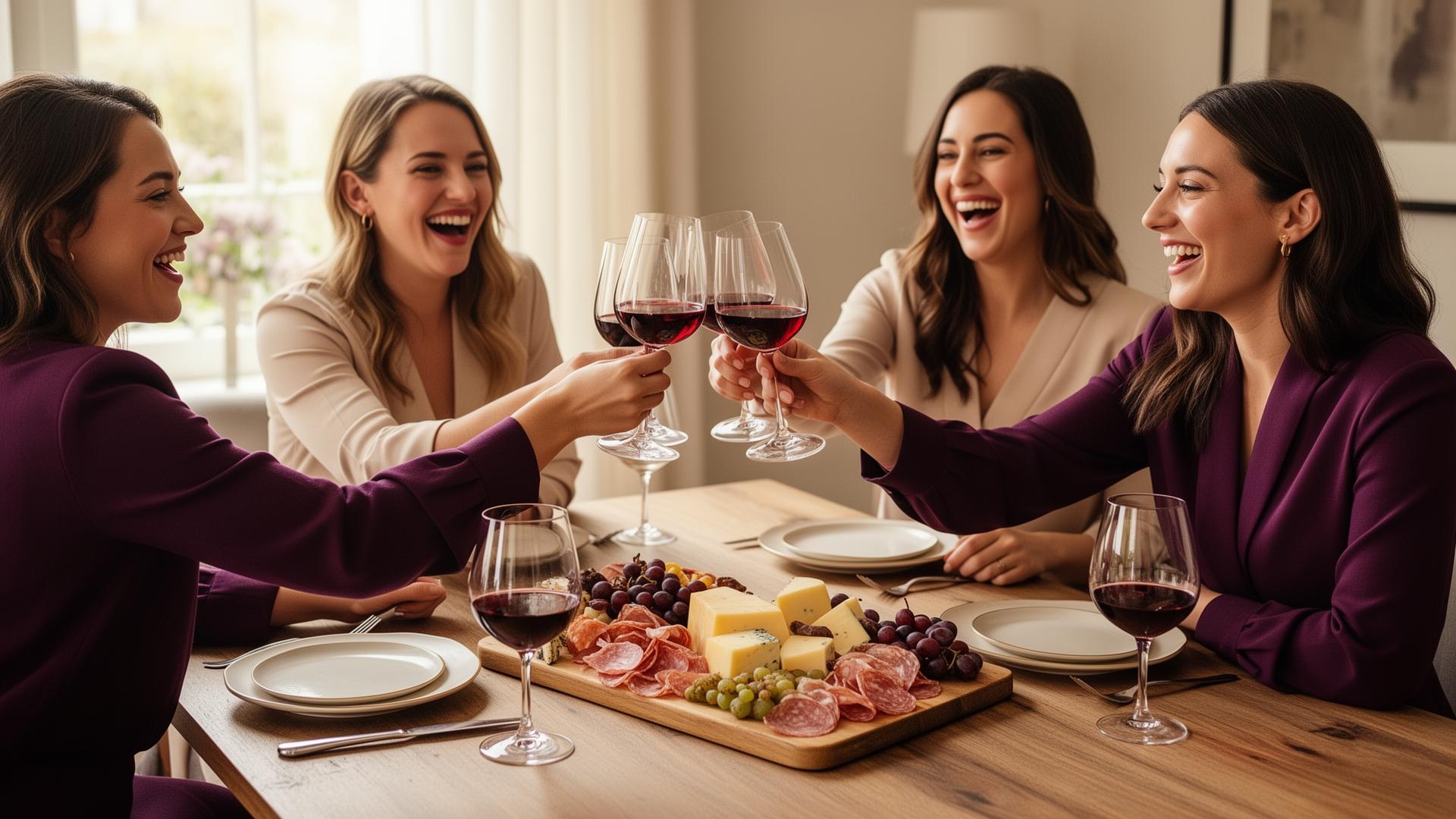 Dégustation de vin conviviale entre amis à domicile